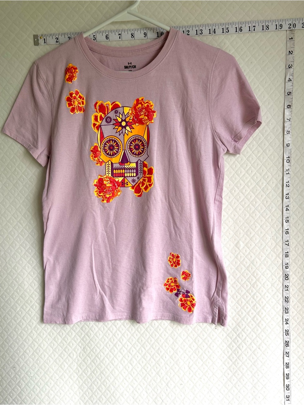 Under Armour Light Pink Crewneck Tee with Logo Print